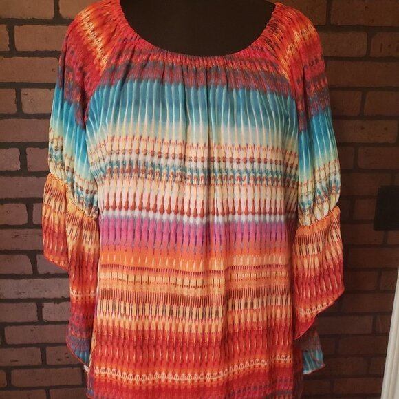 new directions Tops - NEW Directions Bright hankercheif sleeve top